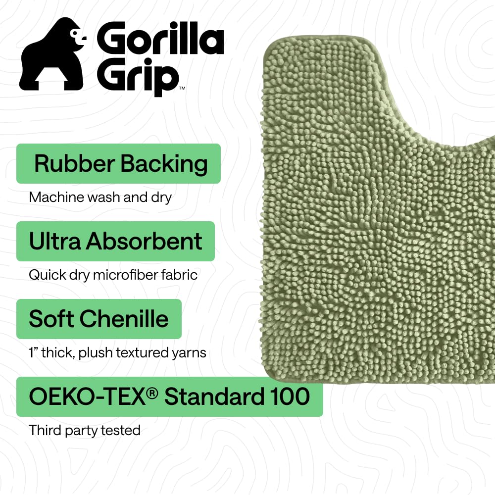 GORILLA GRIP 24x17 rug offers soft coverage and quick moisture absorption.