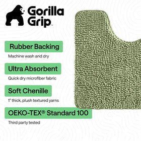 GORILLA GRIP 24x17 rug offers soft coverage and quick moisture absorption.