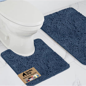 GORILLA GRIP bathroom rug close-up shows soft chenille for plush feet.