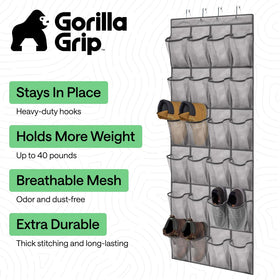 GORILLA GRIP breathable mesh pockets keep items visible and fresh.