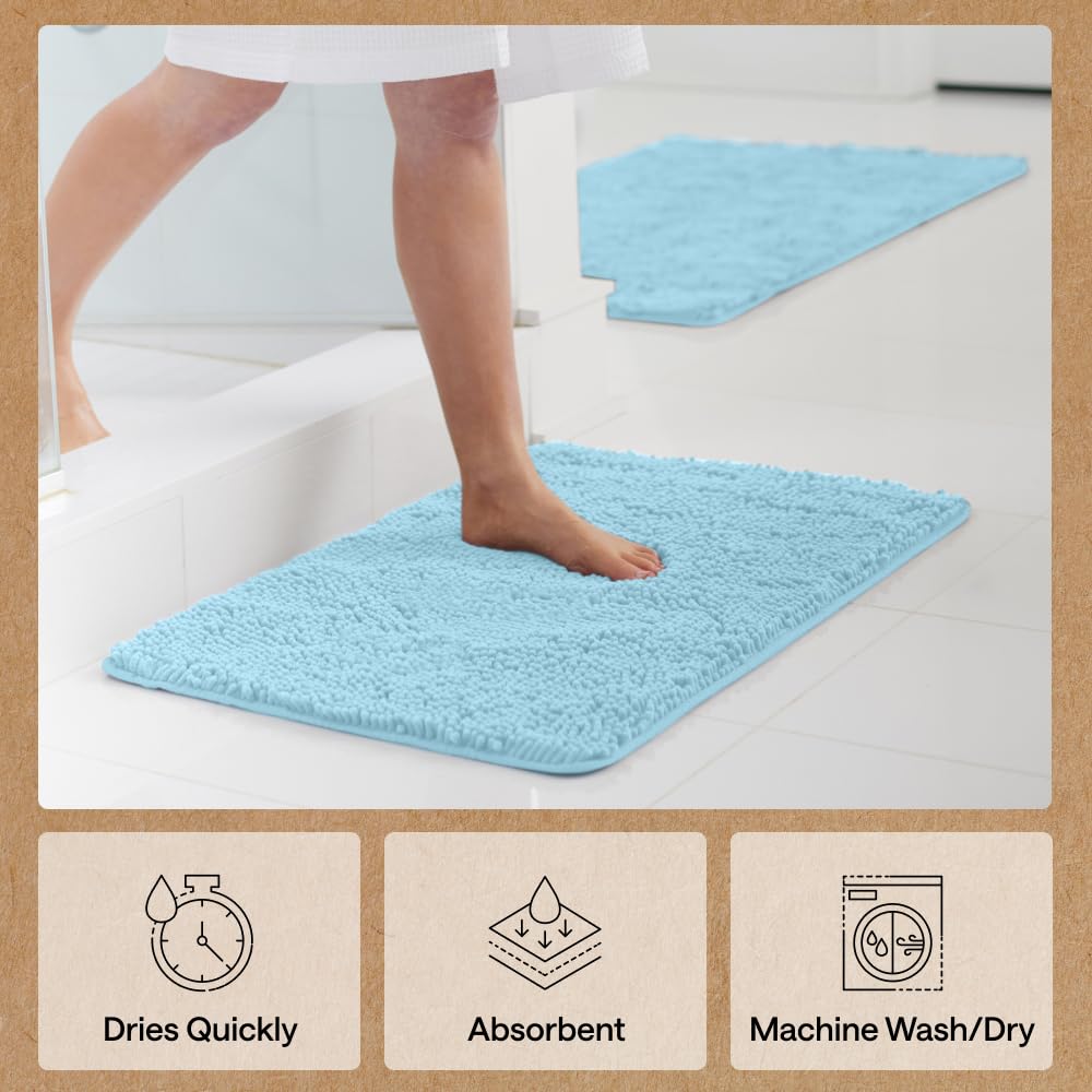 GORILLA GRIP chenille collection toilet lid cover complements bathroom decor.