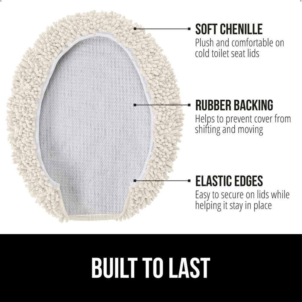 Close-up of soft chenille texture on GORILLA GRIP lid cover for warmth