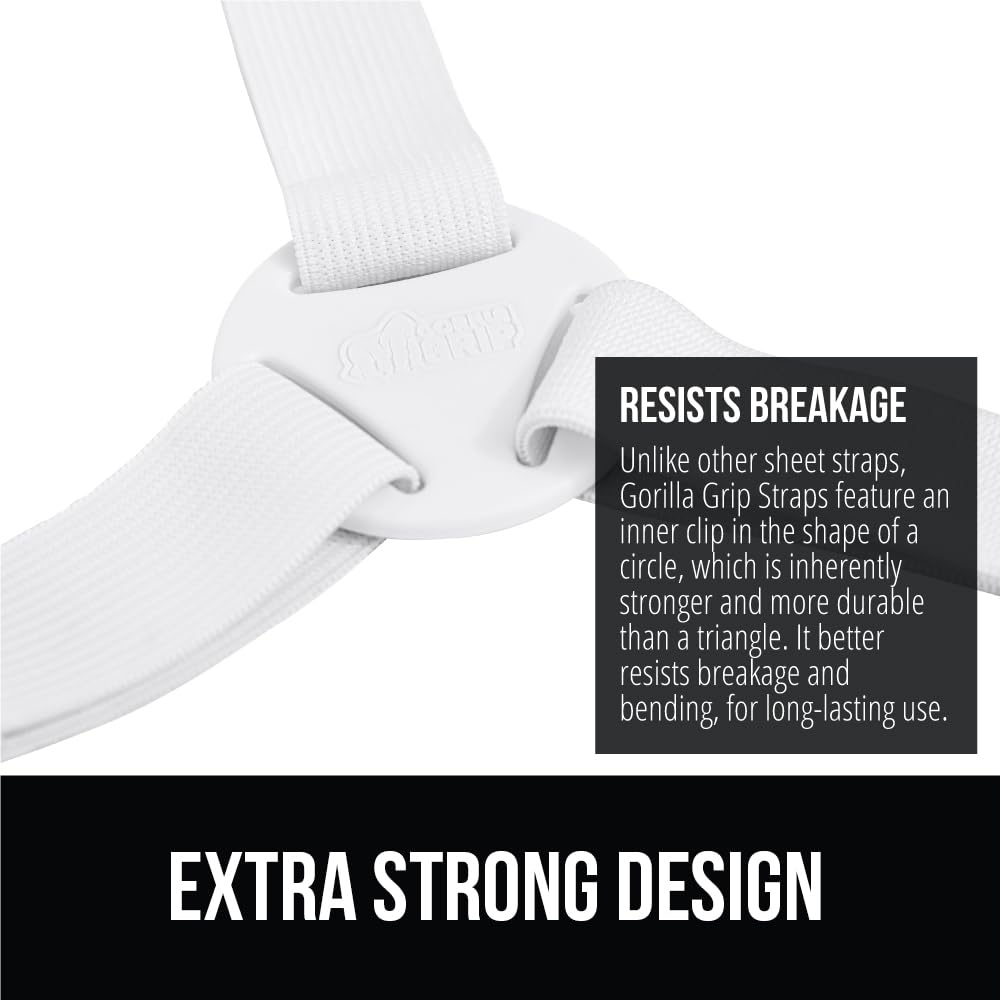 Gorilla Grip circular metal clips resist snapping for durable bed support.