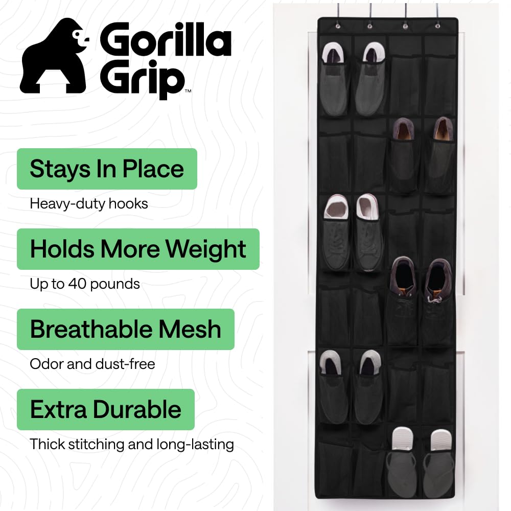 GORILLA GRIP door hanger with sturdy hooks for reliable door storage