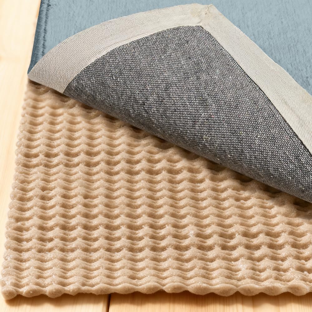 GORILLA GRIP dual-sided rug pad 5x7 prevents slipping on hardwood floors.