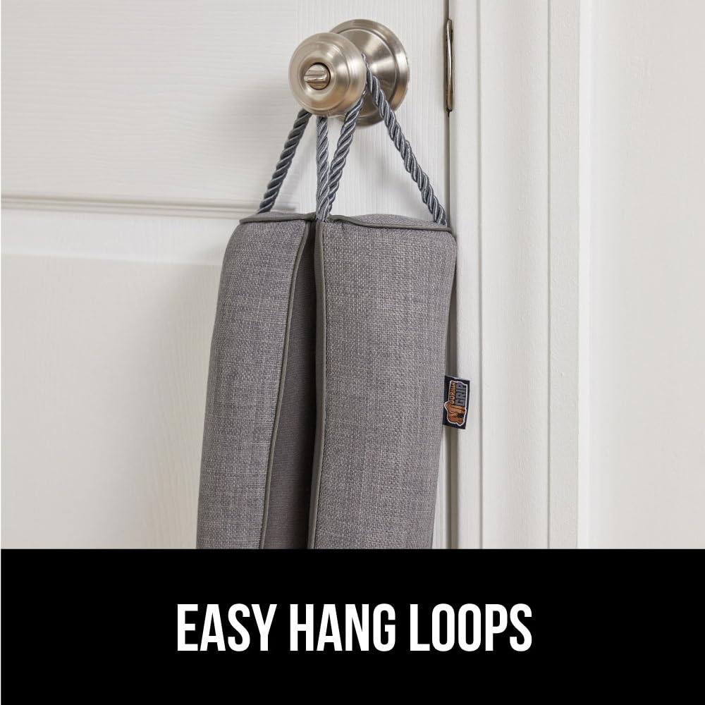 Easy-install handles on Gorilla Grip draft stopper for quick setup