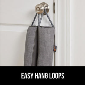 Easy-install handles on Gorilla Grip draft stopper for quick setup