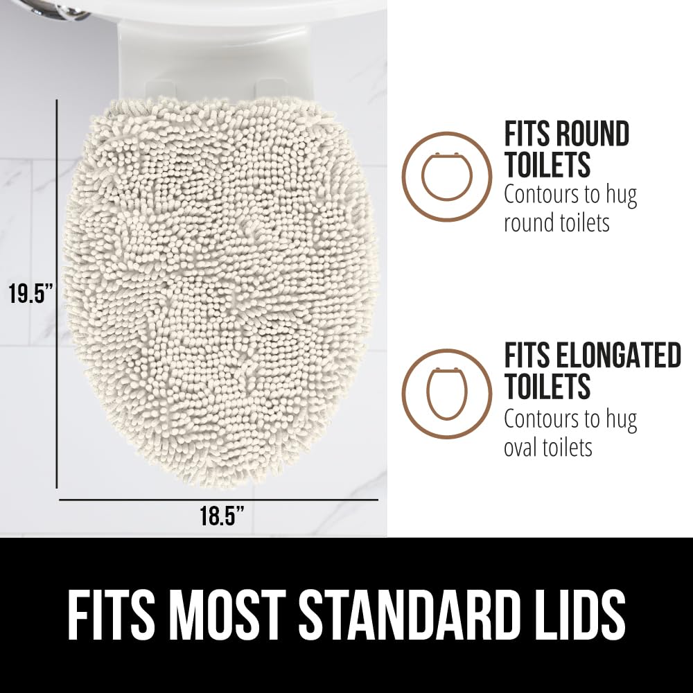 Secure-fit elastic design of GORILLA GRIP lid cover for various lids
