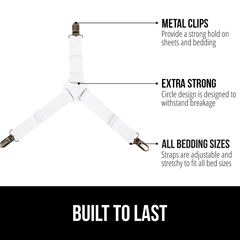 Gorilla Grip elastic straps extend from 6 to 25 inches for any mattress.