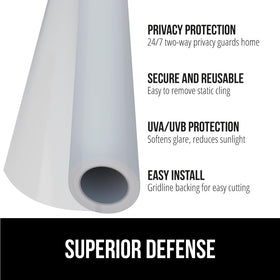 GORILLA GUARD frosted window film blocks visibility while letting natural light through