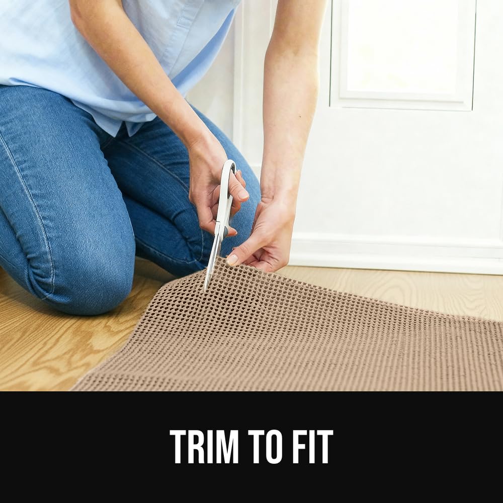 GORILLA GRIP hardwood-floor compatible rug pad helps prevent slipping.