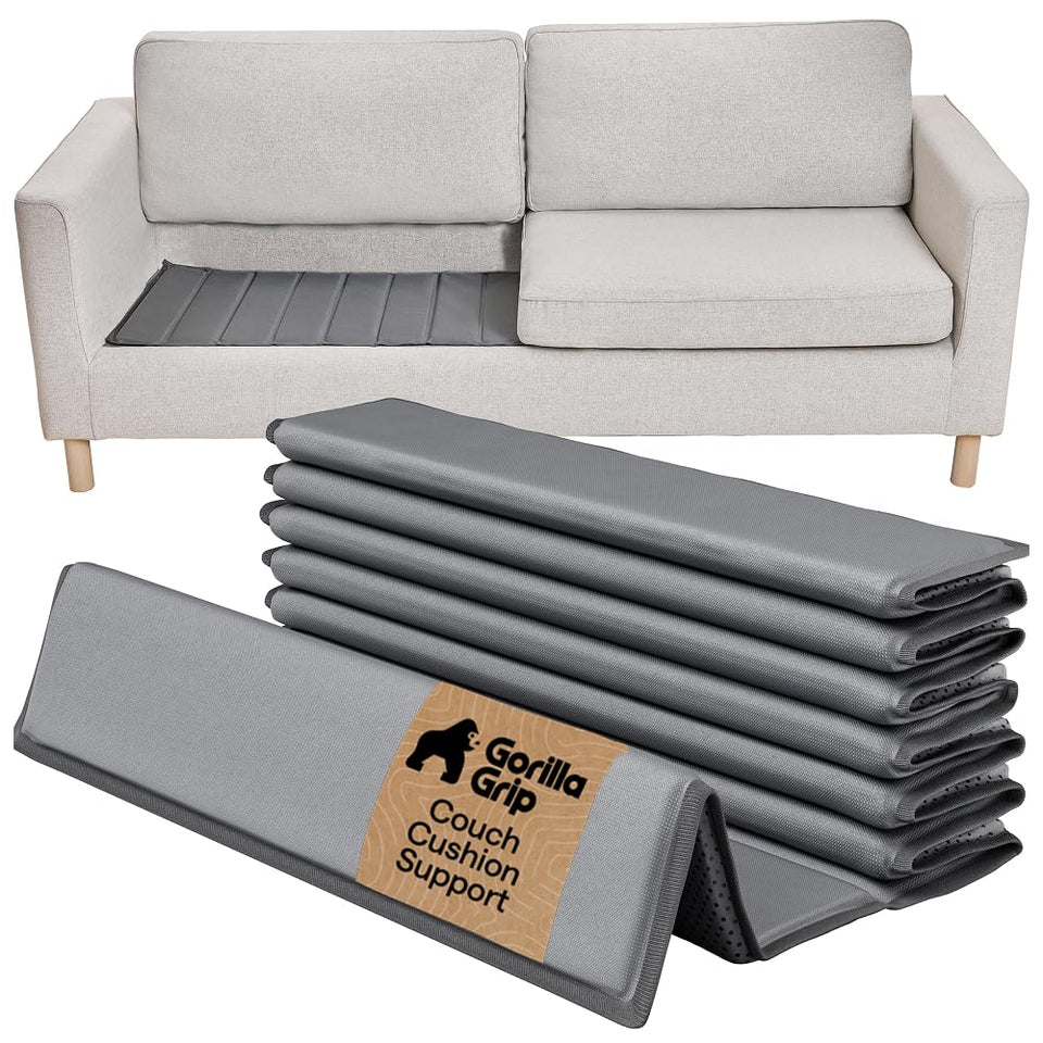 GORILLA GRIP heavy-duty cushion board supports 78-inch sofa stability.