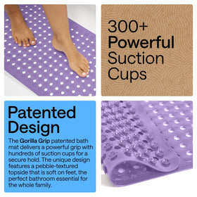 GORILLA GRIP Hexagon pebble texture feels soft on feet.