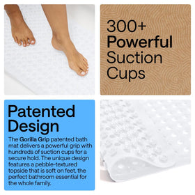 GORILLA GRIP hexagon texture with pebble-top surface for soft feet.