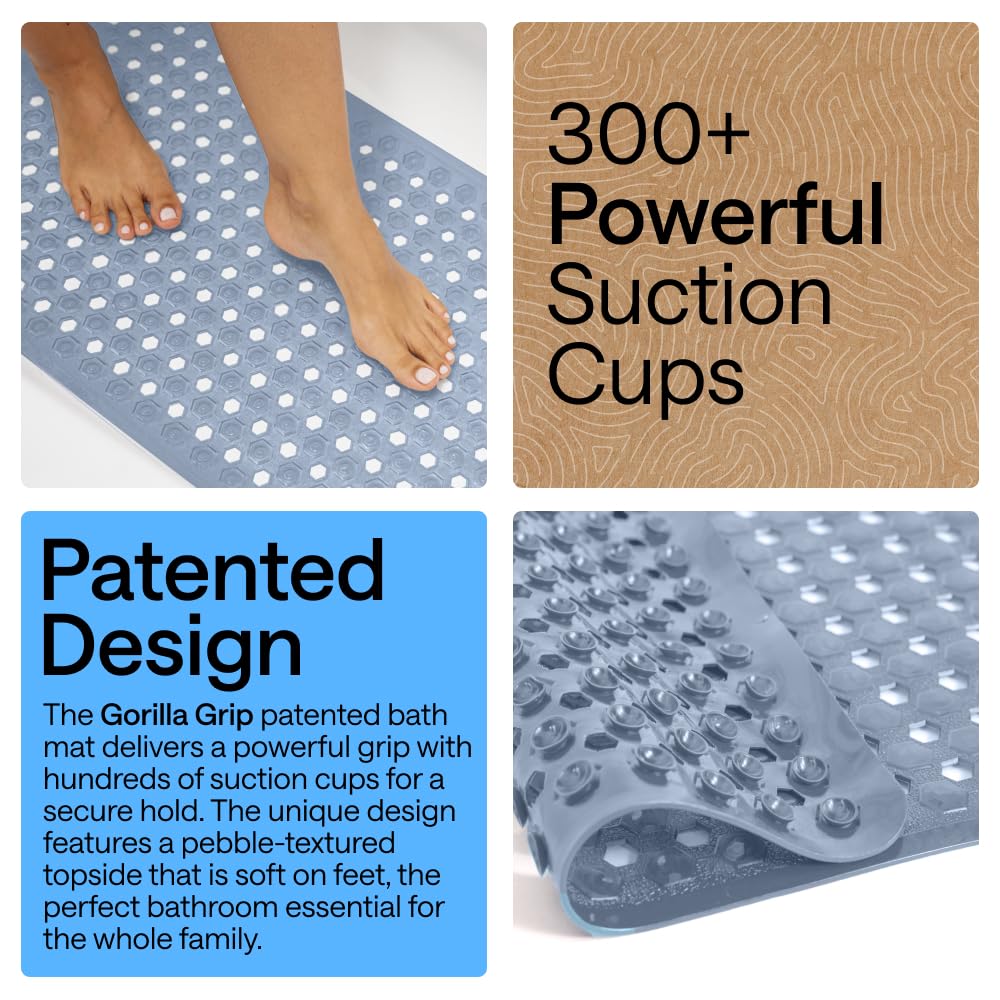GORILLA GRIP hexagon texture with pebble-top surface for soft footing.