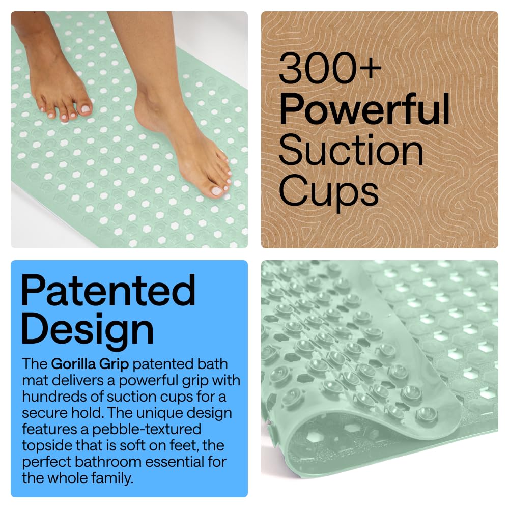 GORILLA GRIP hexagon-textured top surface cushions feet while staying non-slip