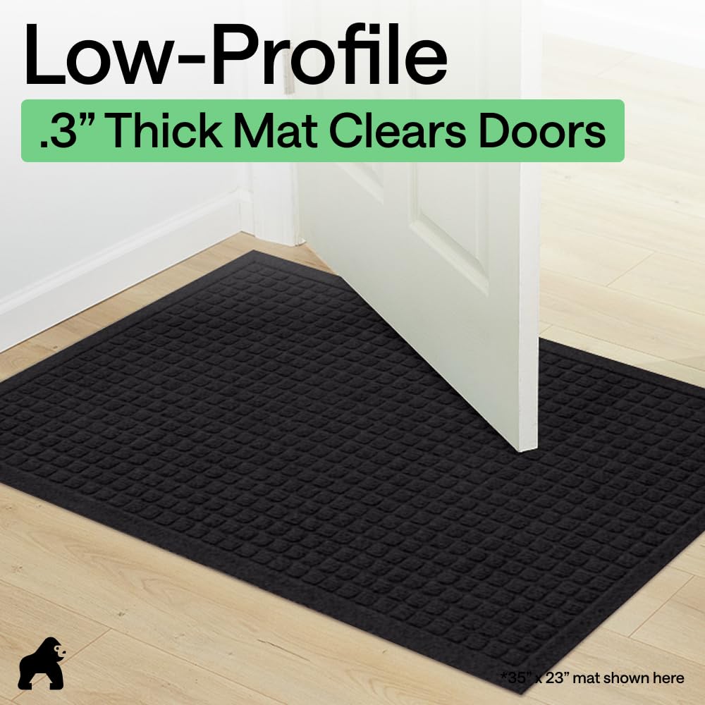 GORILLA GRIP low-profile design clears doors without snagging.