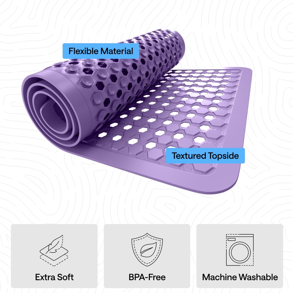 GORILLA GRIP Machine washable mat for easy cleanup.