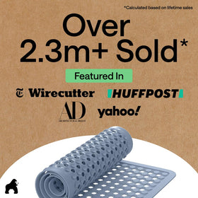 GORILLA GRIP machine washable mat for easy cleaning after use.