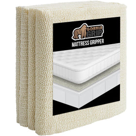 Gorilla Grip mattress pad on bed prevents slipping for a secure sleep surface.