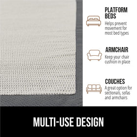 Gorilla Grip pad used on a sofa to keep cushions in place.
