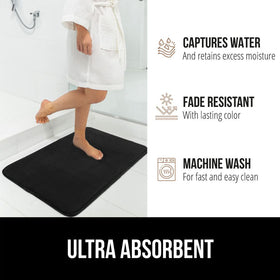 GORILLA GRIP memory foam bath mat dots underside for stable grip