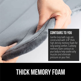 GORILLA GRIP Memory Foam Bath Mat close-up of absorbent topside capturing moisture efficiently