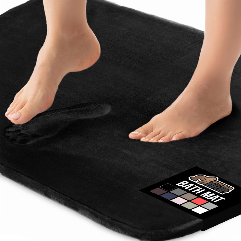 GORILLA GRIP bath mat top view with plush memory foam cushion for comfortable feet