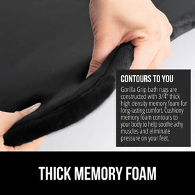 GORILLA GRIP memory foam bath mat velvet top for spa-like softness