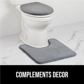 GORILLA GRIP graphite gray rug adds a modern touch to any bathroom