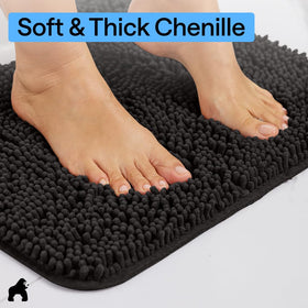 GORILLA GRIP oval-toilet-base contour rug fits snugly for a clean look