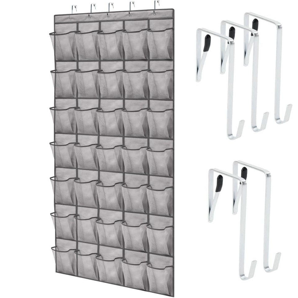 GORILLA GRIP over-the-door organizer main view with 35 pockets for shoes and accessories.