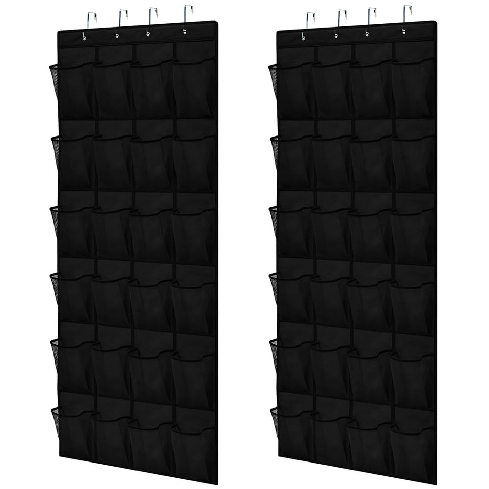 GORILLA GRIP over-the-door organizer with 24 mesh pockets for simple shoe storage