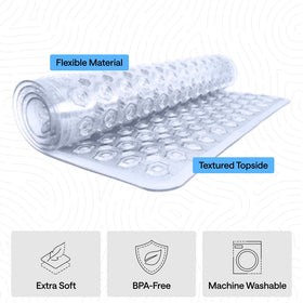GORILLA GRIP oversized 35x16 inch mat covers tub floor.