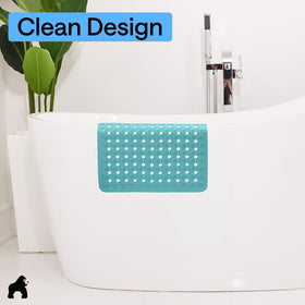 Turquoise color adds a bright spa-like touch