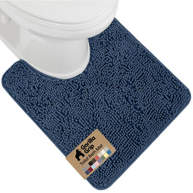GORILLA GRIP plush chenille bath rug contour for oval bases keeps feet warm