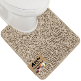 GORILLA GRIP plush chenille rug around oval toilet base for cozy feet