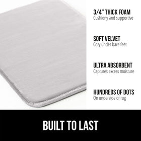 Gorilla Grip plush velvet top bath mat adds spa-like softness.