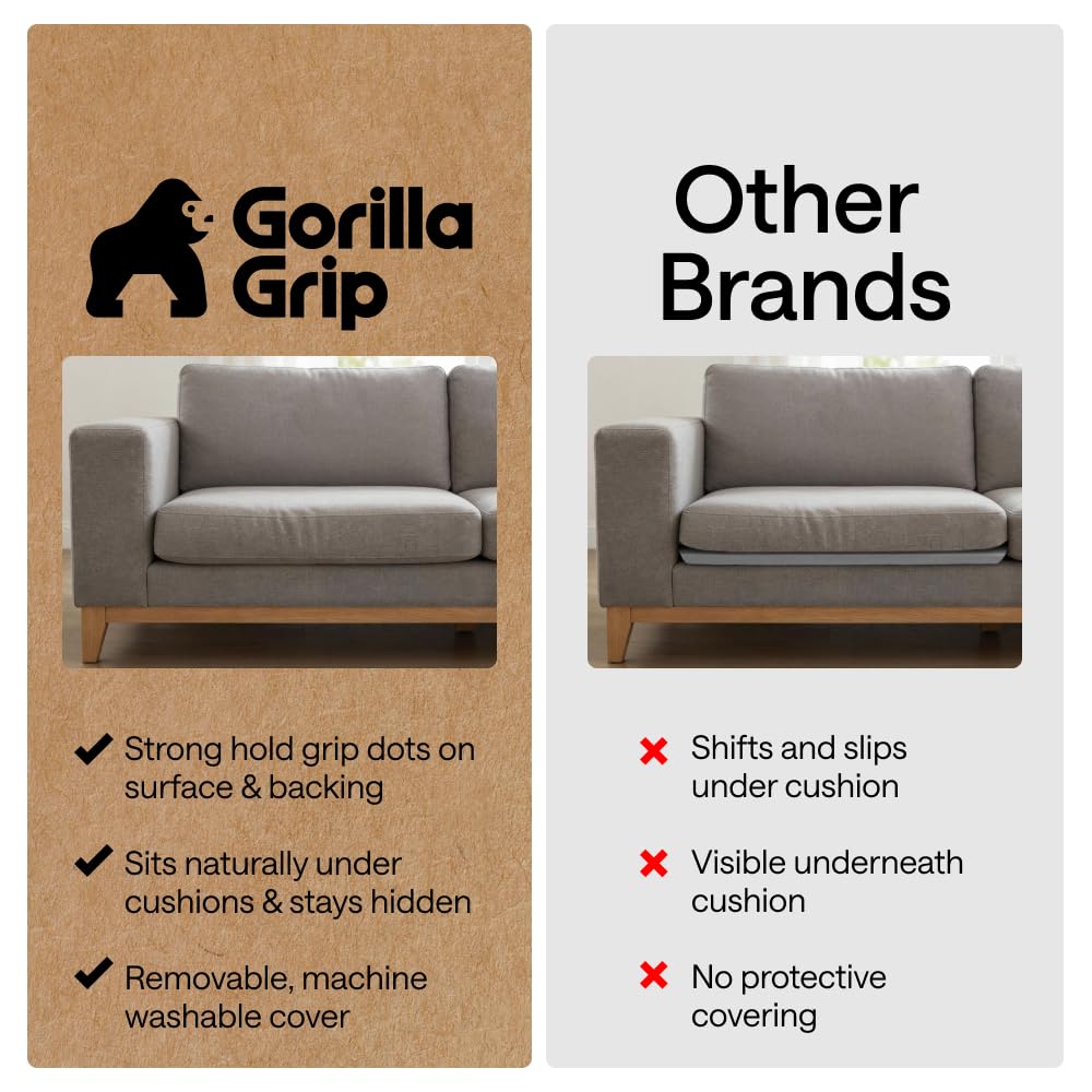 GORILLA GRIP removable machine-washable cover protects cushions