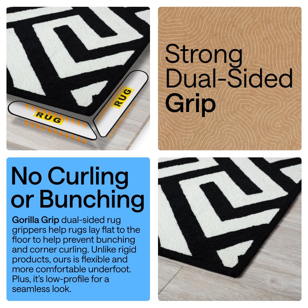 GORILLA GRIP Rug Gripper Pad offers double-sided grip on rugs and floors.