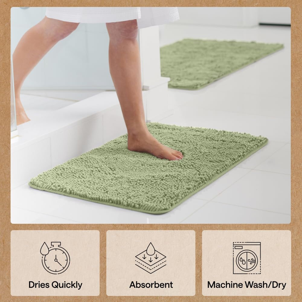 GORILLA GRIP sage green color complements any bathroom decor