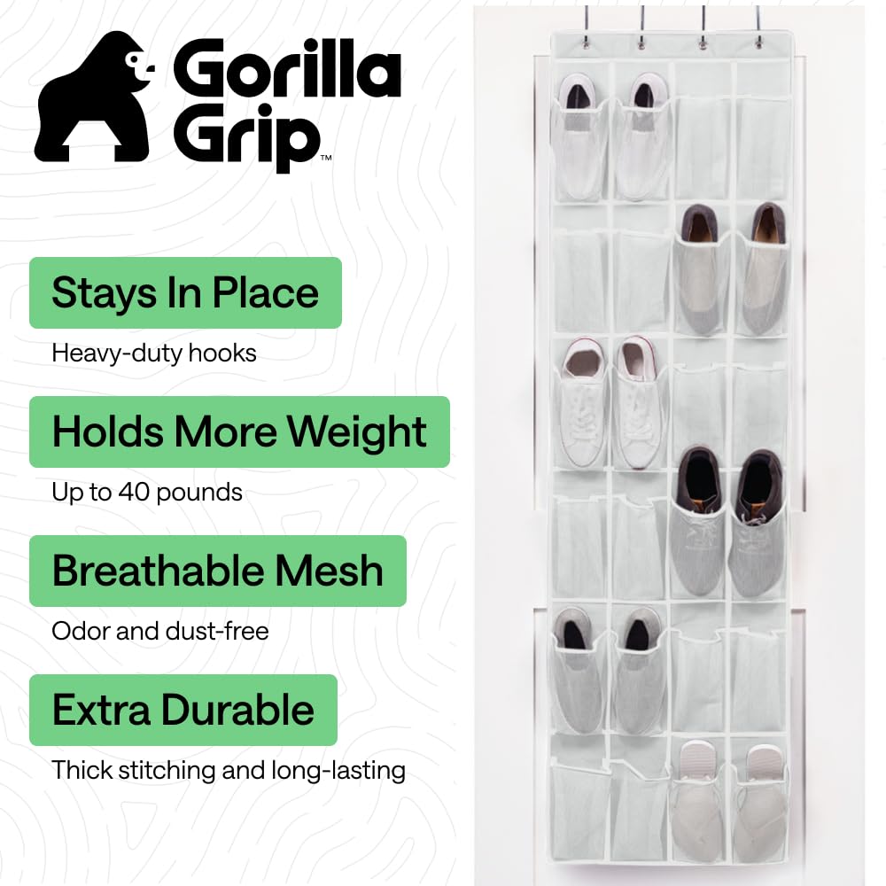 Gorilla Grip 24 mesh pockets shown for breathable shoe storage