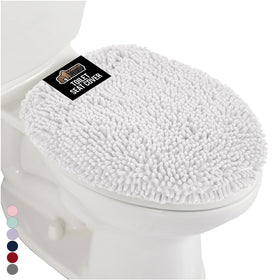 GORILLA GRIP soft chenille lid cover front view shows plush comfort and secure fit
