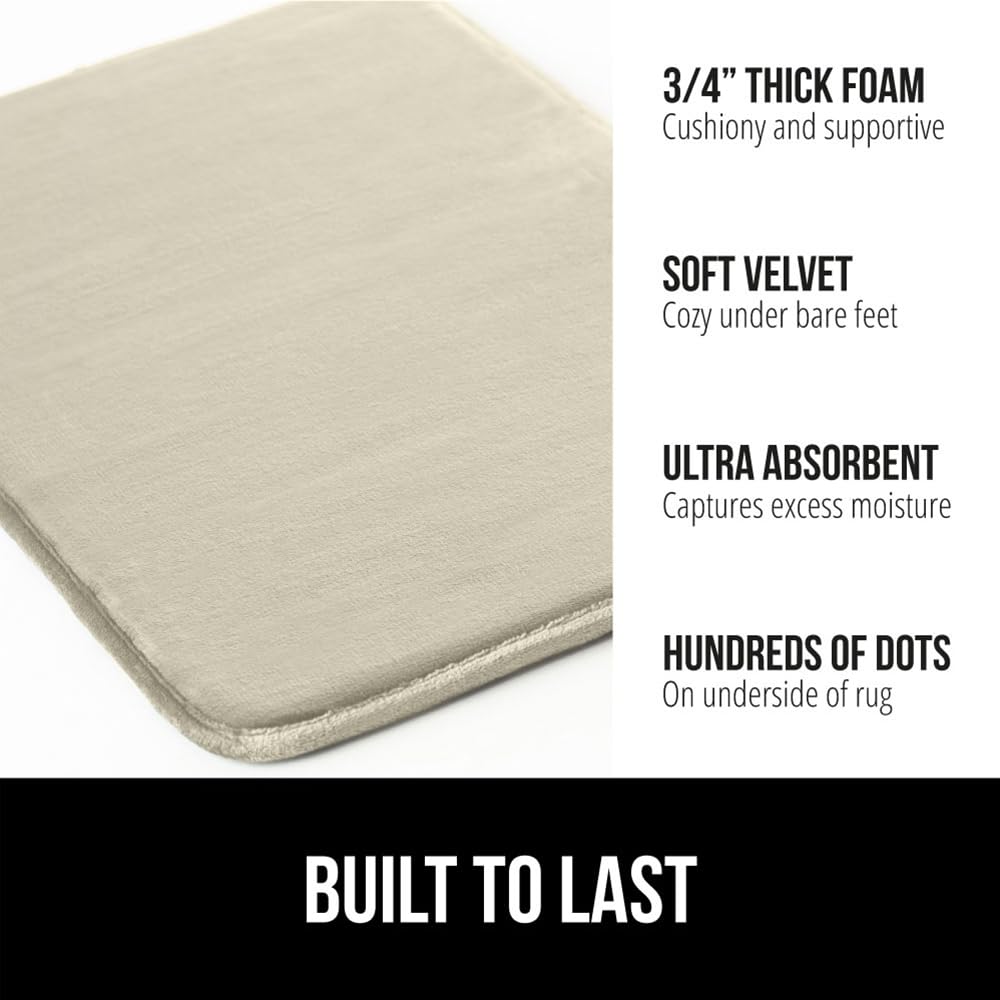GORILLA GRIP soft velvet bath mat closeup texture for luxurious feel