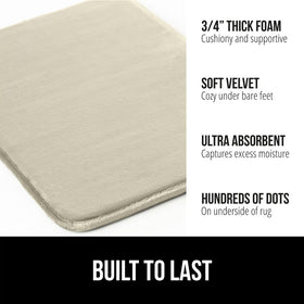 GORILLA GRIP soft velvet bath mat closeup texture for luxurious feel