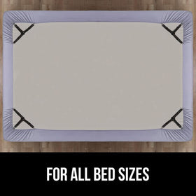 Gorilla Grip stretchy straps adjust to your bedding setup.