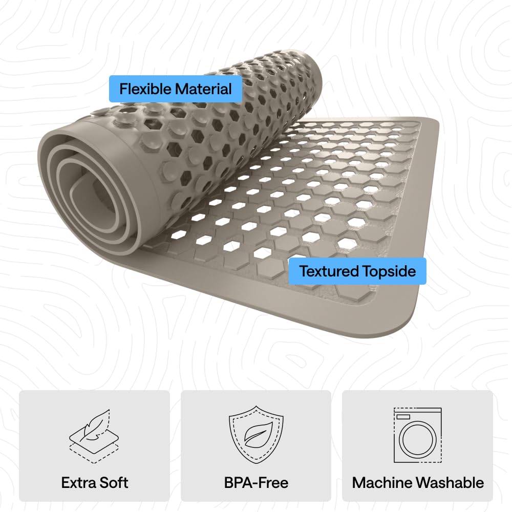 GORILLA GRIP mat uses hundreds of suction cups to stay in place.