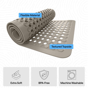 GORILLA GRIP mat uses hundreds of suction cups to stay in place.