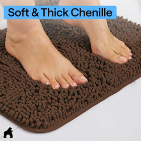 GORILLA GRIP textured TP rubber backing grips floors securely.