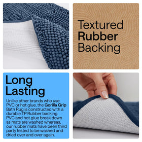 GORILLA GRIP TP rubber backing prevents slipping on wet floors